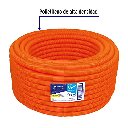 Flexible Corrugated Tube, 1/2 ', with Guide Roll 100 M, Volteck