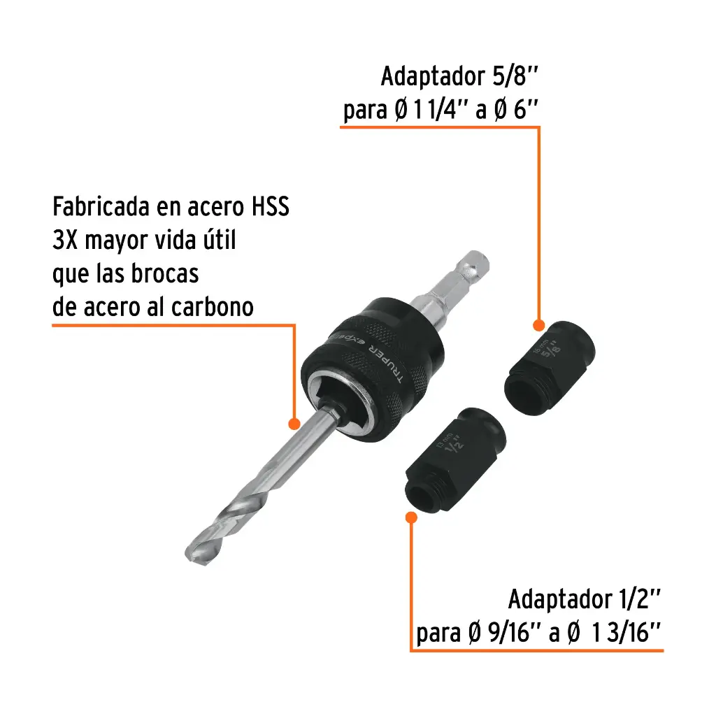 MANDRIL CAMBIO RAP ADAPTADOR TRUPER 103390 MAND-CR