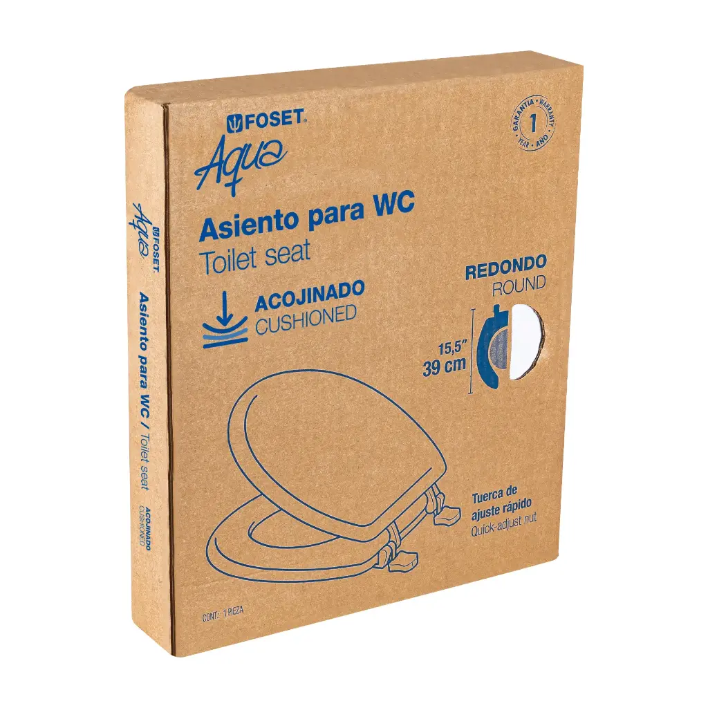 ASIENTO WC BCO 39CM FOSET 49367 AAWC-40B