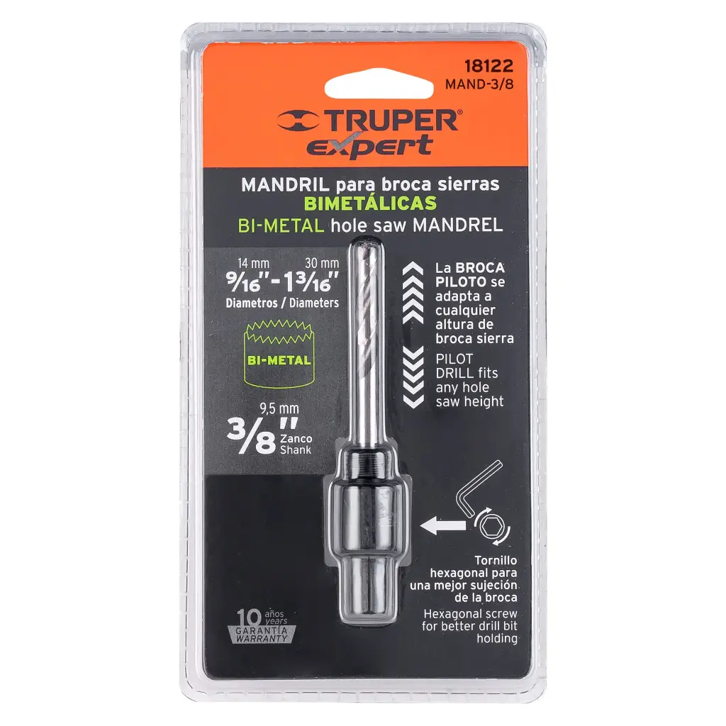 MANDRIL 3/8 MET TRUPER MAND-3/8 18122