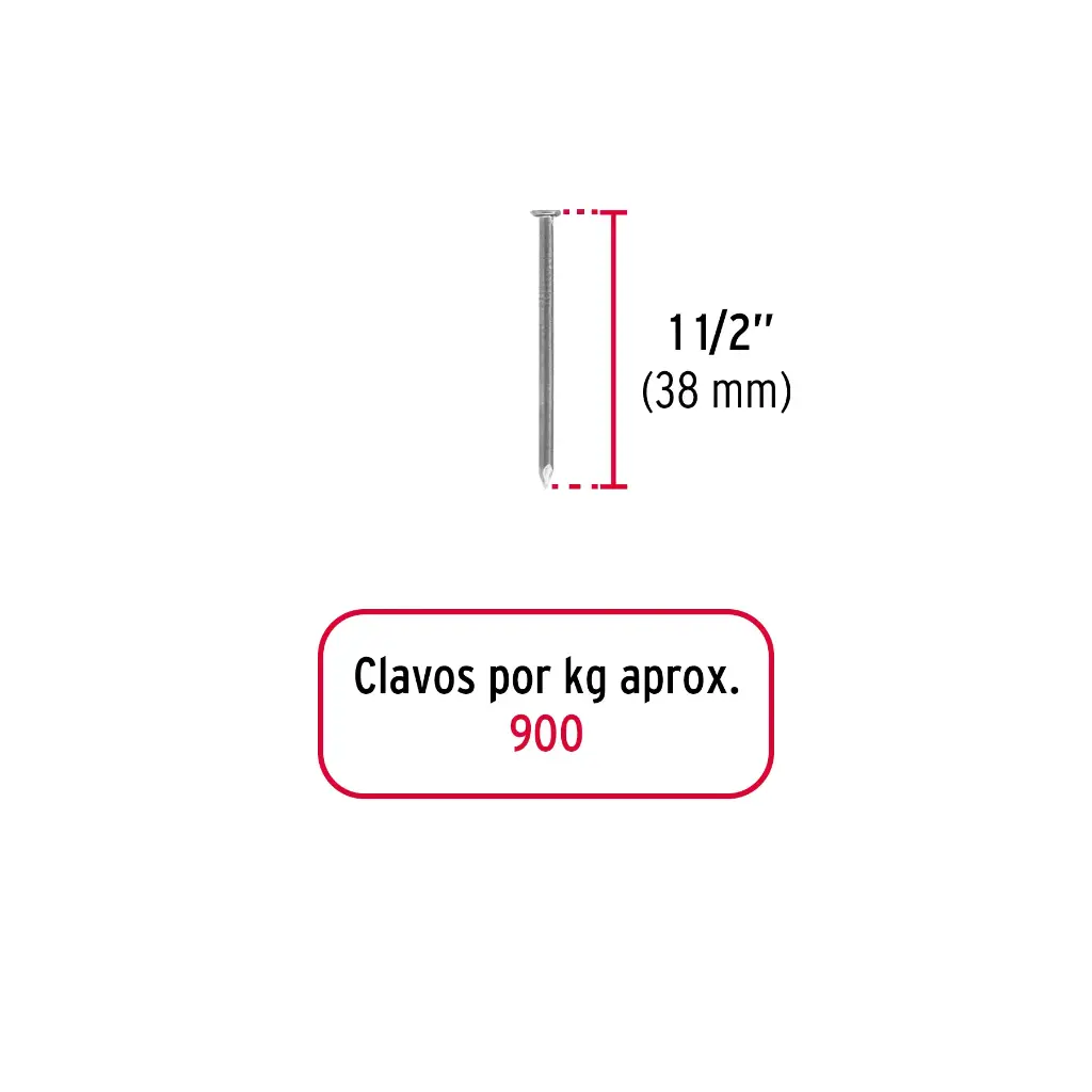 CLAVO MADERA 1-1/2 FIERO CLE-1-1/2B 44815 1KG