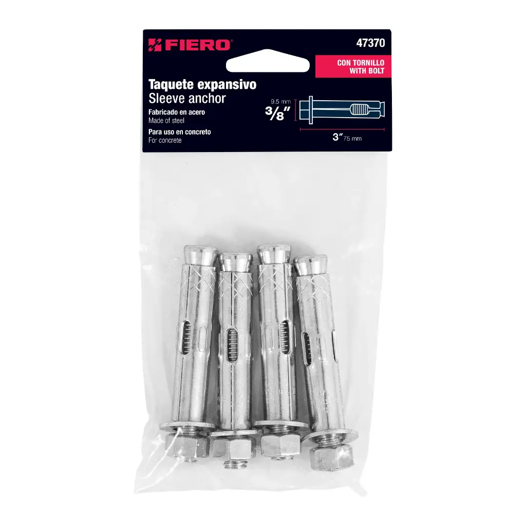 TAQUETE EXPANSIVO 3/8 TORNILLO 4PZ 47370 TRUPER