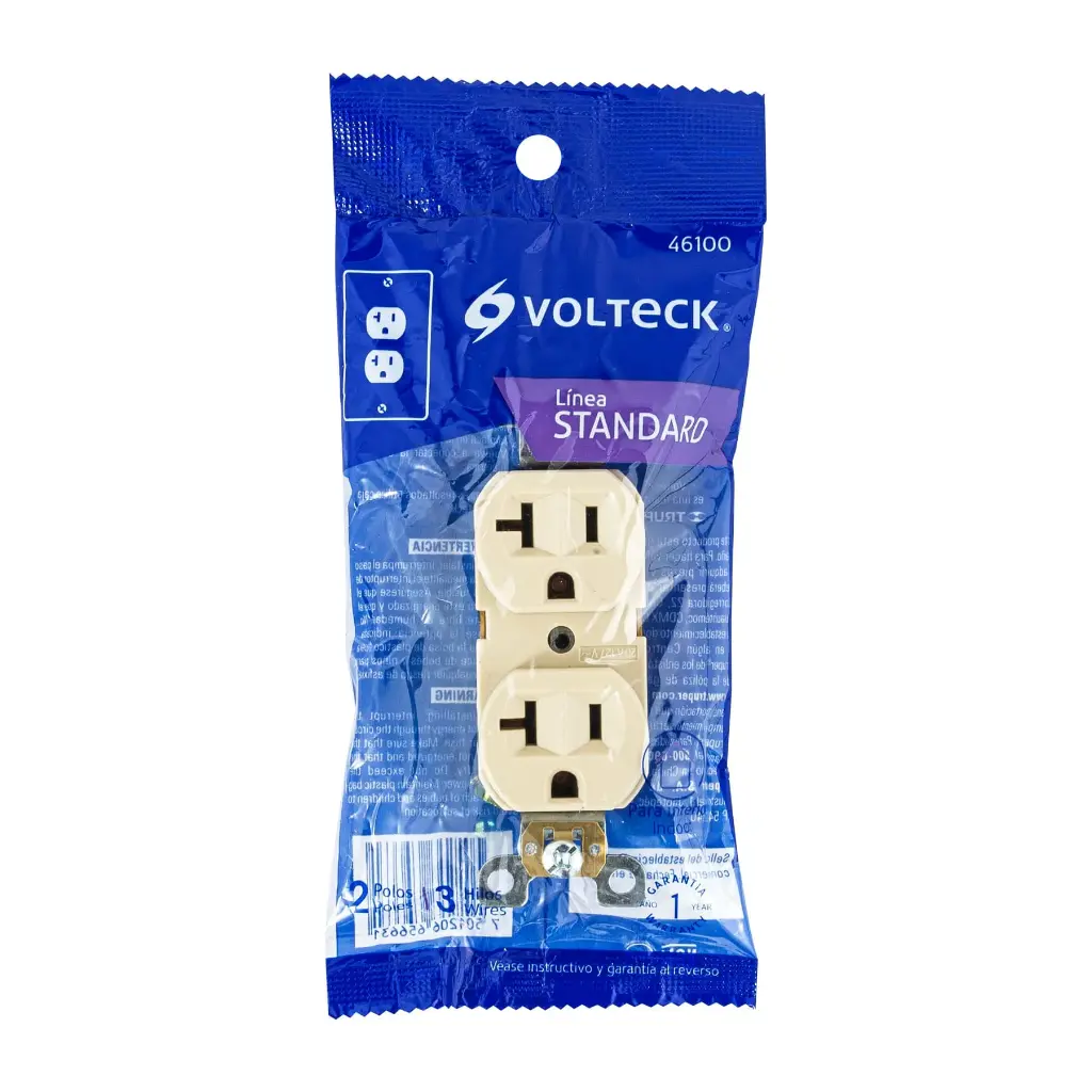 CONTACTO DUPLEX RANURA VOLTECK CODO-MS 46100