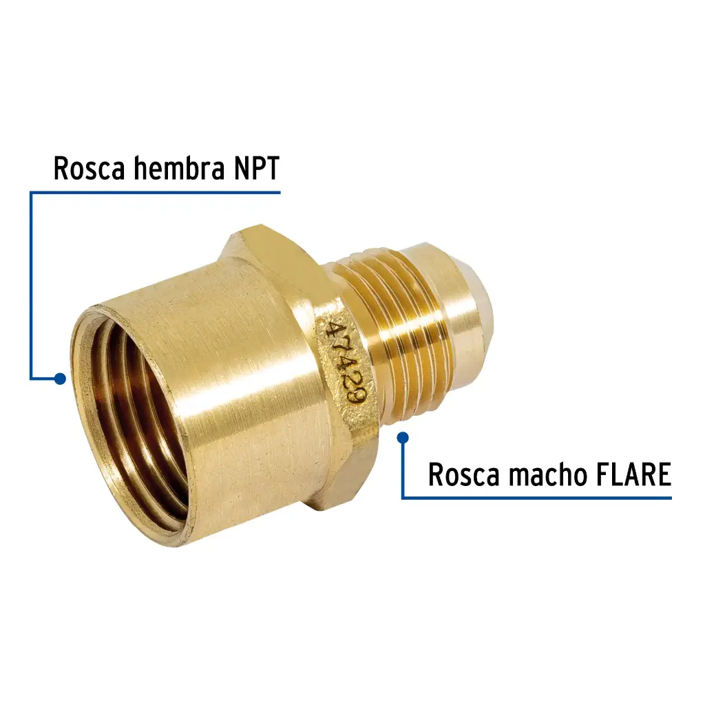 NIPLE CAMPANA 3/8 F X 1/2 N GAS FOSET 47429