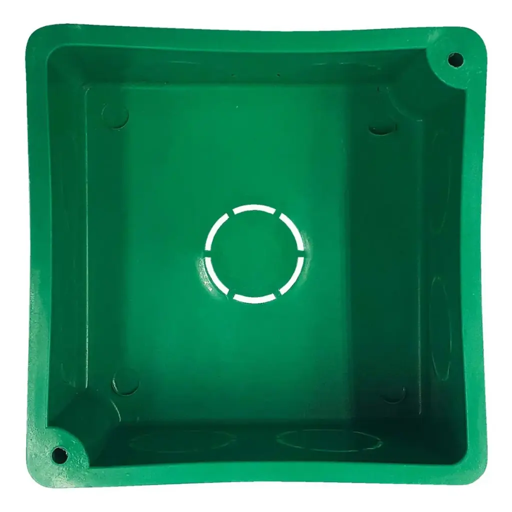 REGISTRO SIN TAPA 3X3 PLASTICO NEGRO / VERDE