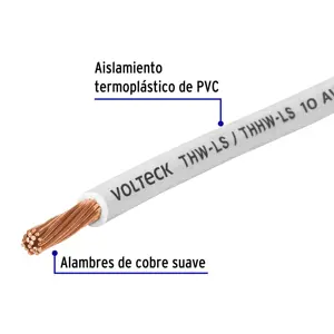 CABLE THW 10 BLANCO VOLTECK 46055 1 METRO