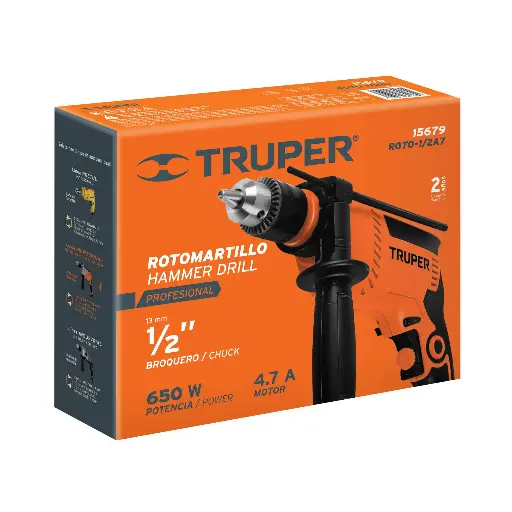 ROTOMARTILLO 1/2 600W 4.7A PRO TRUPER 15679 ROTO-1/2A7