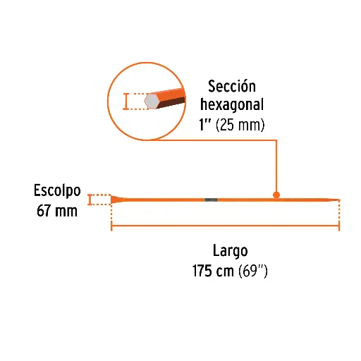 BARRETA PUNTA 1 X 1.75 TRUPER 19963 BAP-175E