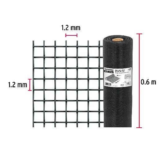 MOSQUITERO MIRIÑAQUE FIBRA 60CM NEGRA FIERO 44984 TEMO-06FN 8 (1 METRO)