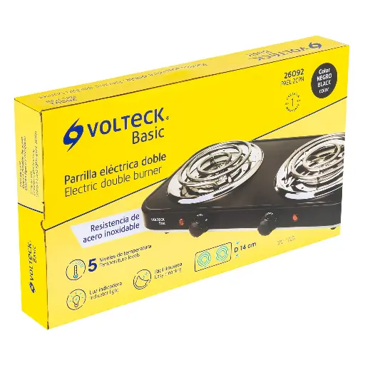 ESTUFA/PARILLA ELEC 2 QUEM ESPIRAL NEGRA BASIC 26092