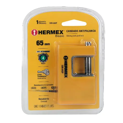 CANDADO 65MM CORTINA BLIST HERMEX 22514 COR-65ZP