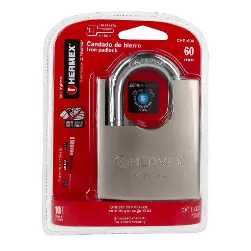 CANDADO 60MM CORAZA BLIST HERMEX 43314