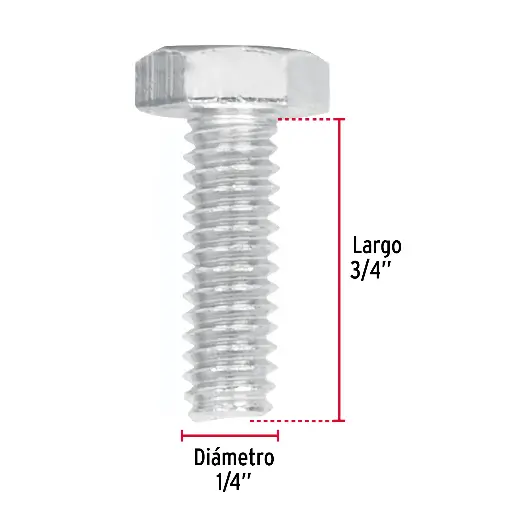 TORNILLO HEX 1/4 X 3/4P FIERO 44557 