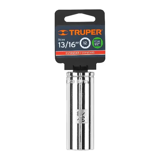 DADO 13/16 C3/8 BUJIA HEX LARGO TRUPER 13657