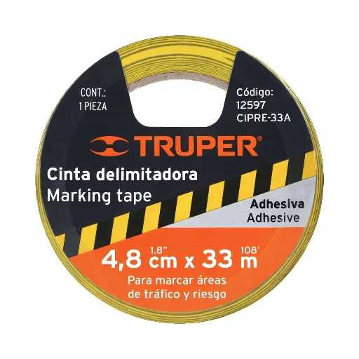 CINTA DELIMITADORA NEGRO/AMARILLO TRUPER 12597