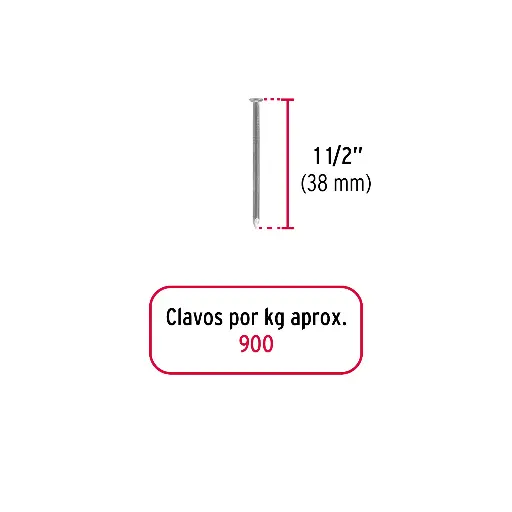 CLAVO MADERA 1-1/2 FIERO CLE-1-1/2B 44815 1KG