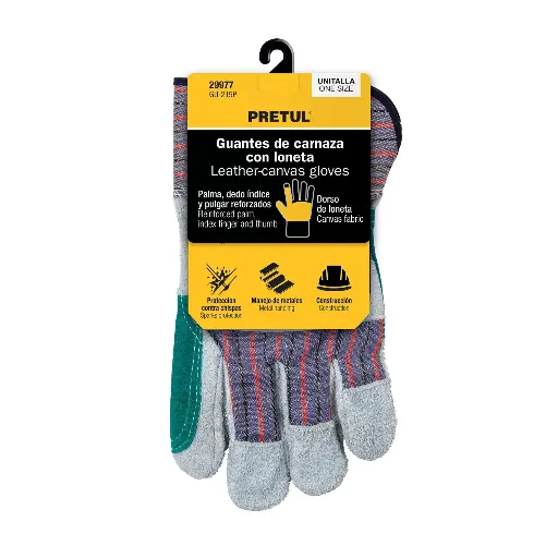 GUANTES CARNAZA RFORZ MEZC PRETUL 29977