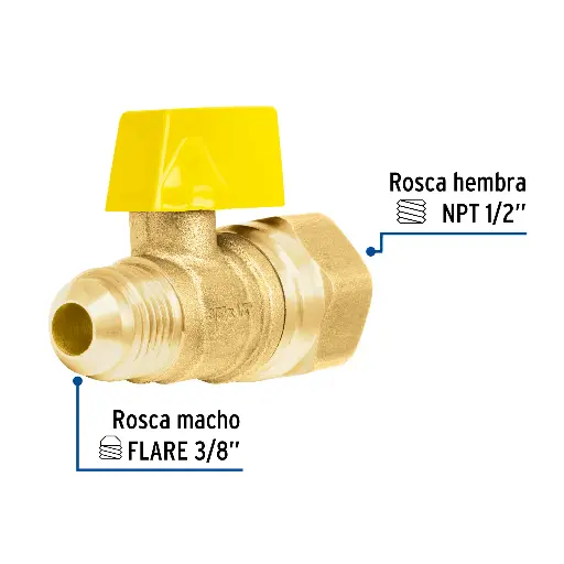 VALVULA GAS 3/8F A 1/2N FOSET VG-554 49115