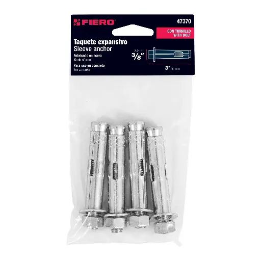 TAQUETE EXPANSIVO 3/8 TORNILLO 4PZ 47370 TRUPER