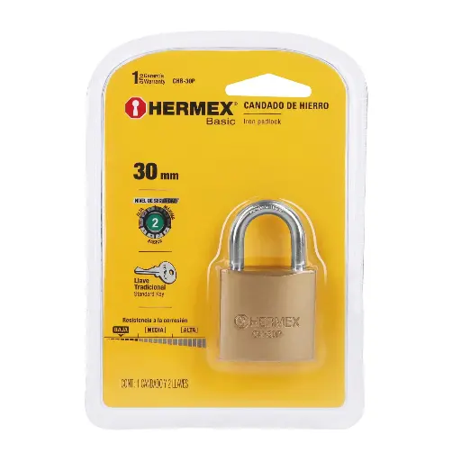 CANDADO 30MM GC BLIST HERMEX 23523 CHB-30P