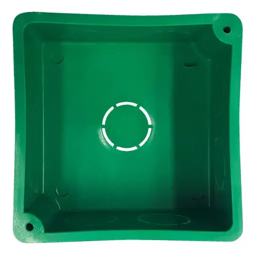 REGISTRO SIN TAPA 3X3 PLASTICO NEGRO / VERDE